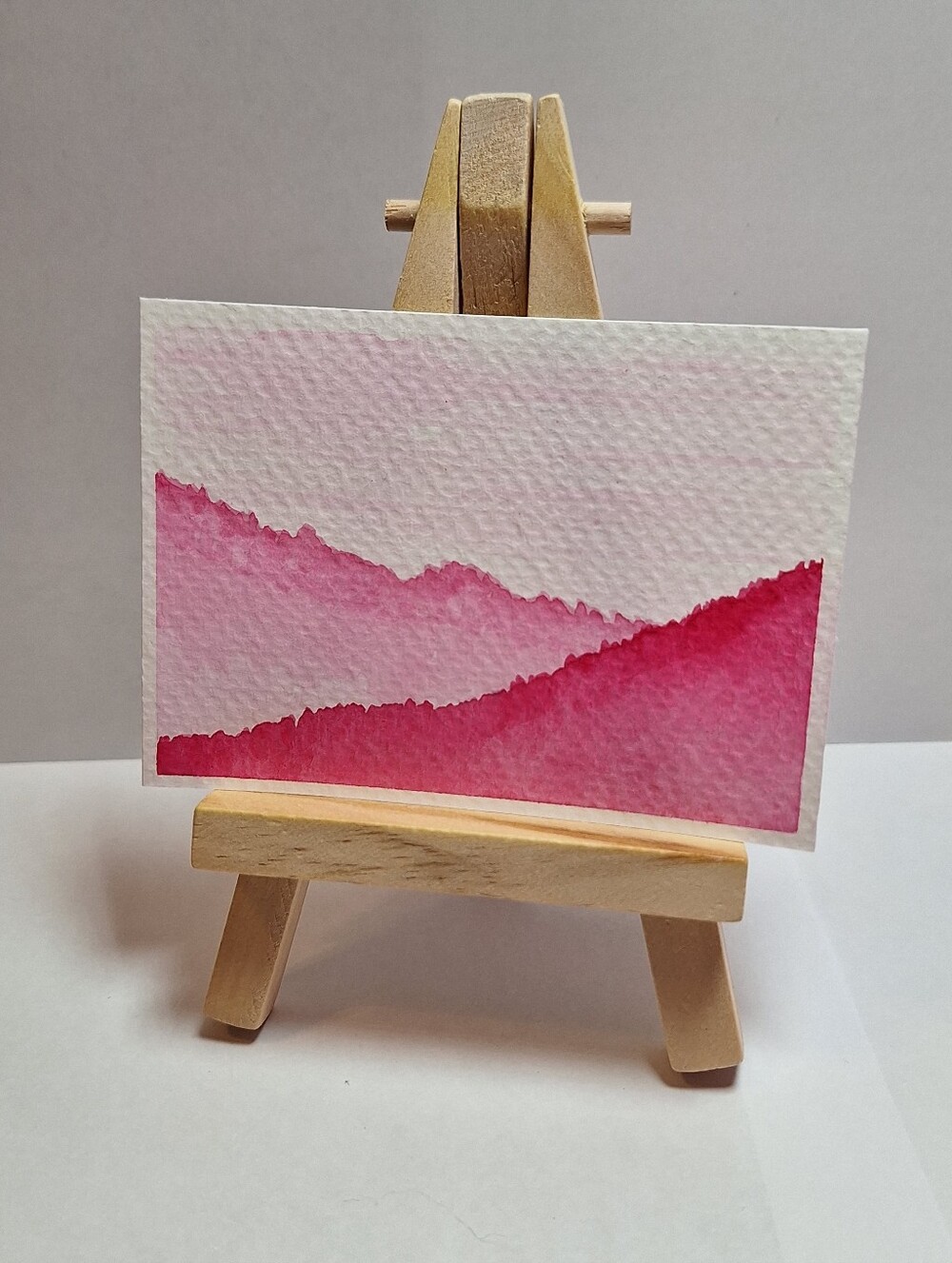 "Peony Spring" Hand-painted gouache painting (Tiny original artwork)